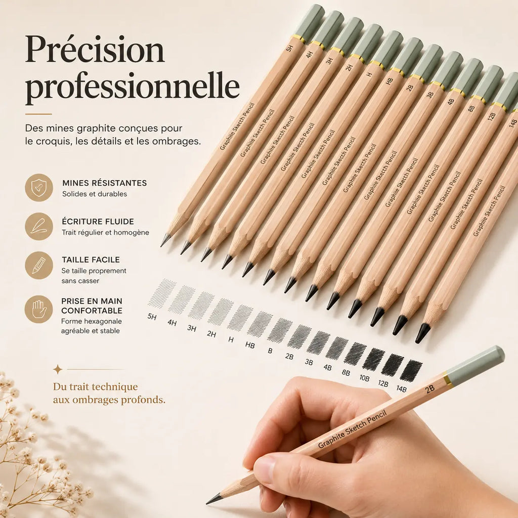 Kit de crayons de dessin PRO 