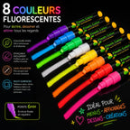 Marqueurs fluorescents tableau noir 