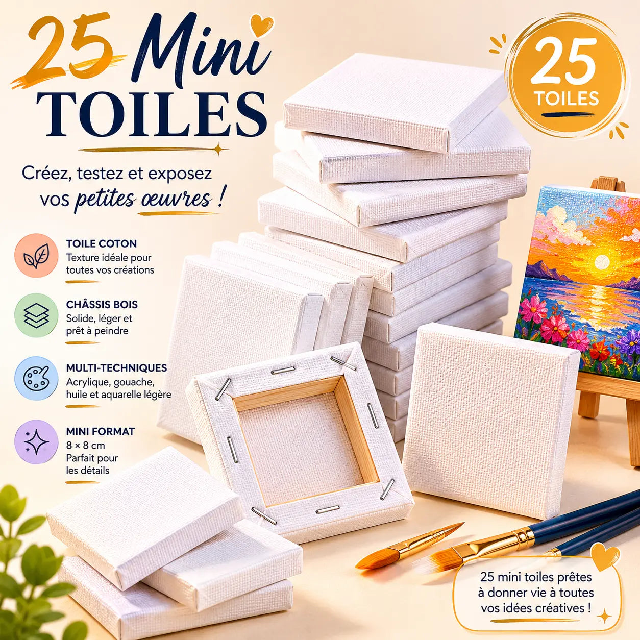 Mini toiles lot de 25 