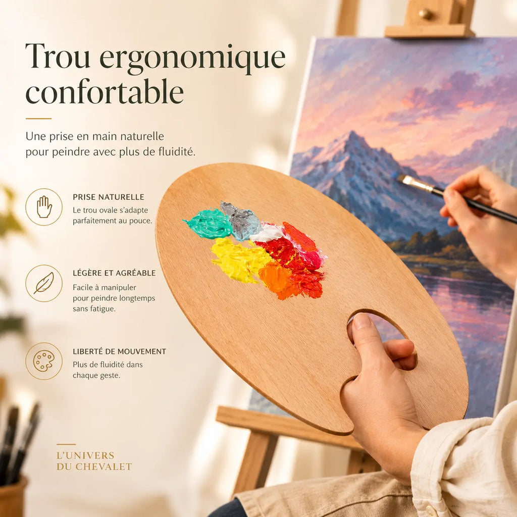 Palette de peinture en bois d'artiste 