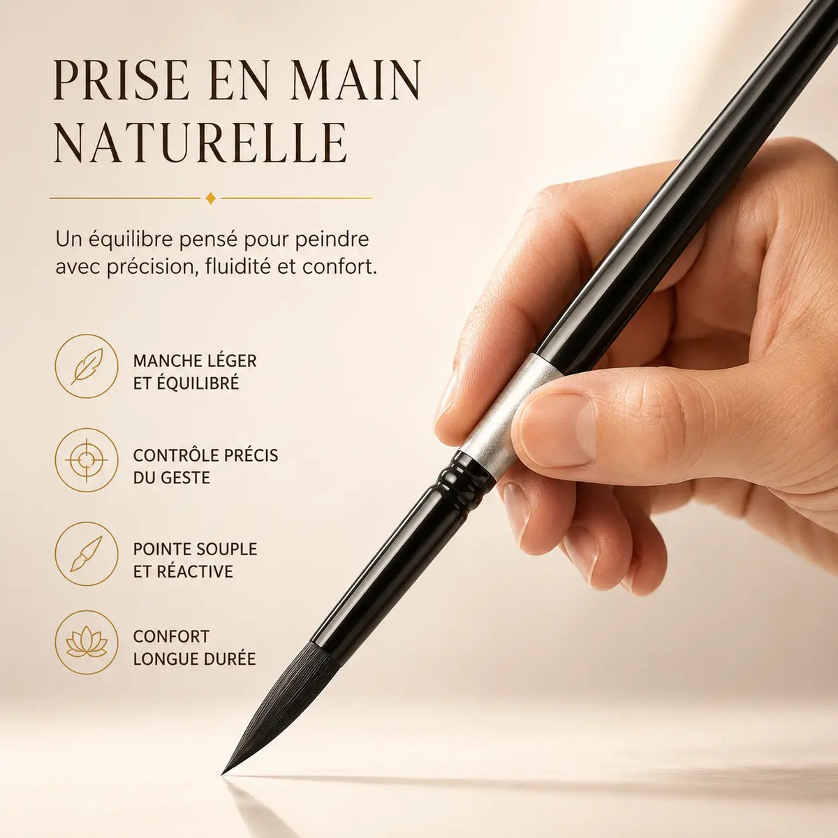 SET de 7 pinceaux pour gouache et aquarelle 