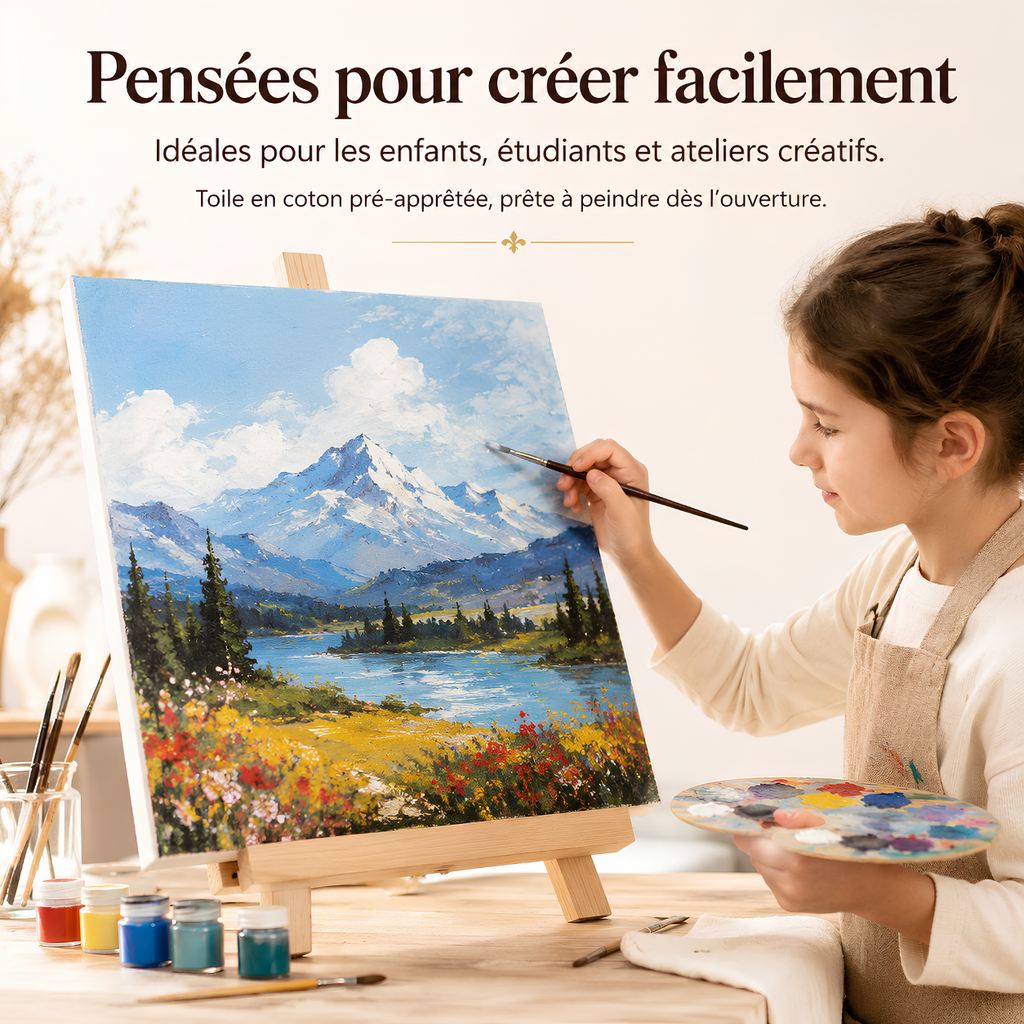 Toiles à peindre pour acrylique, huile et aquarelle