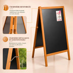Chevalet trottoir tableau noir en bois 