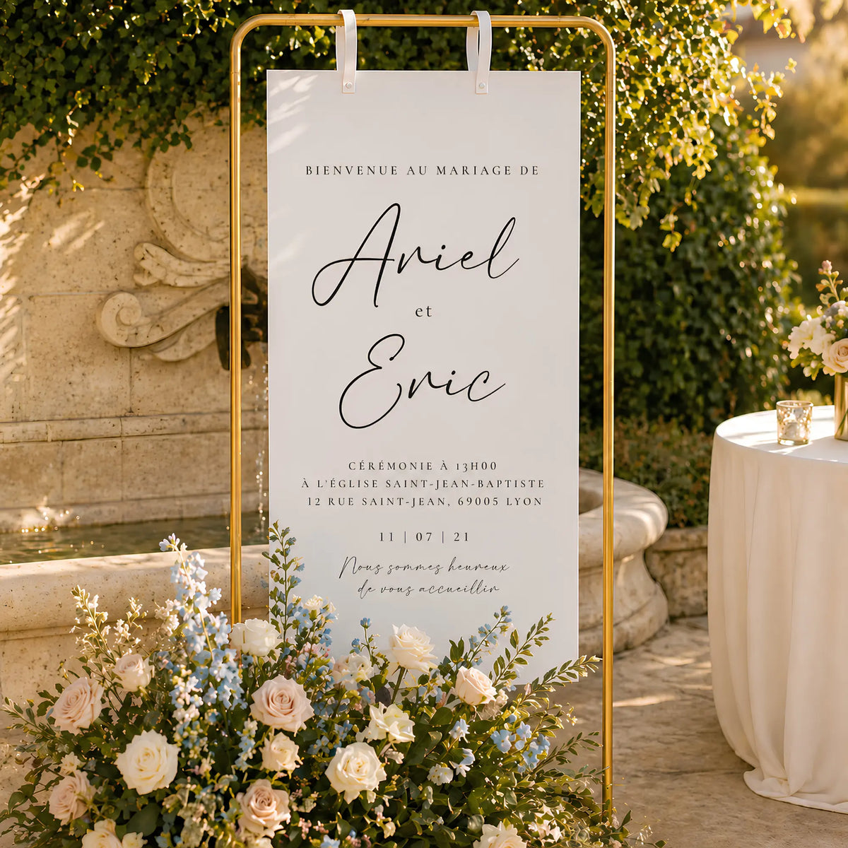 Chevalet mariage en arche 