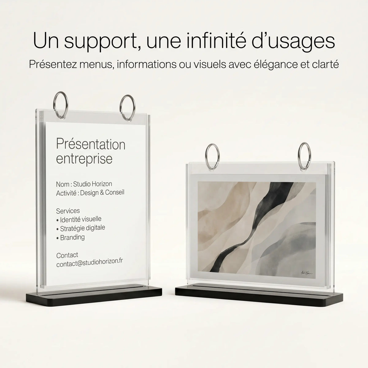 chevalet plexiglass A4 - A5 - A6 