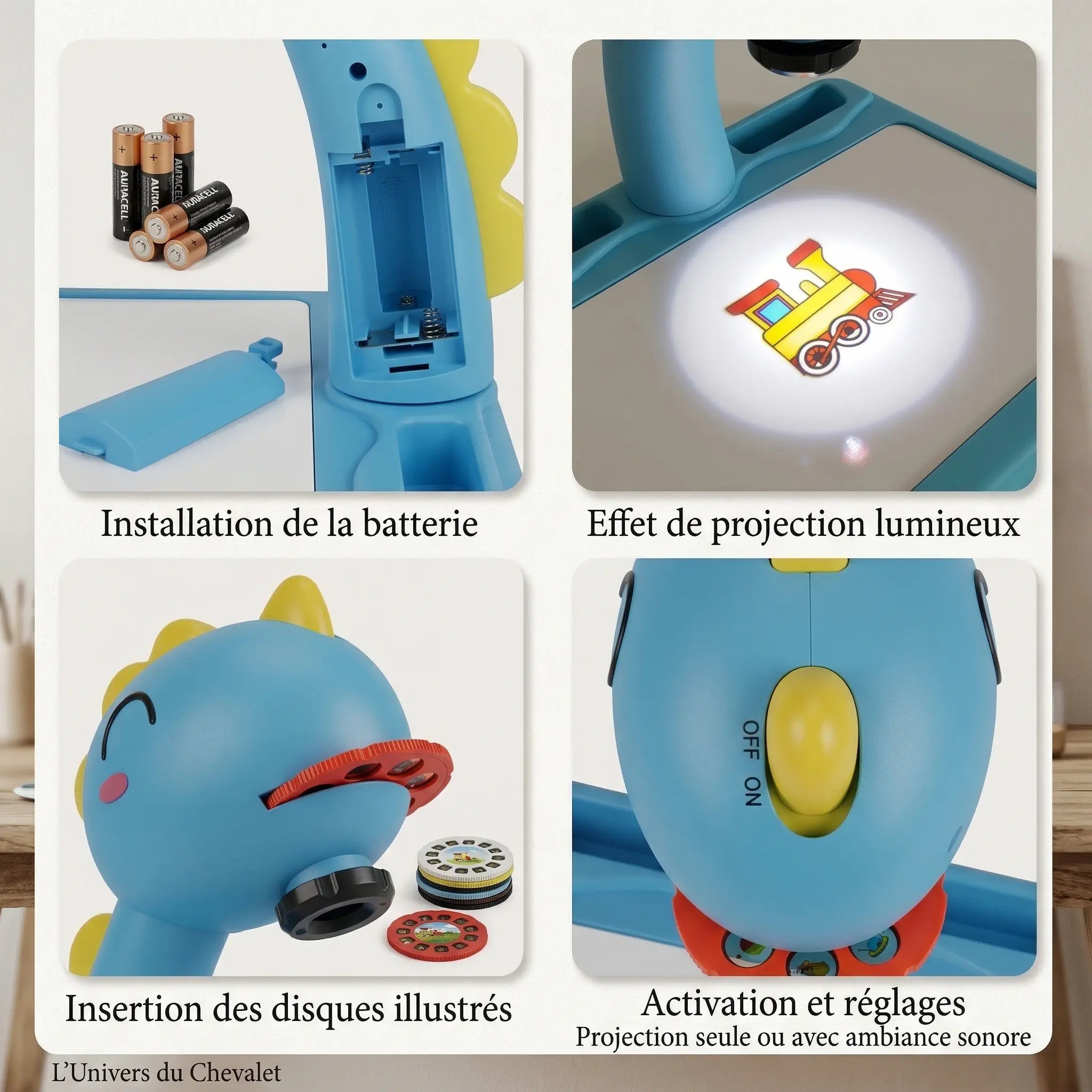 Chevalet pour enfant avec projecteur 
